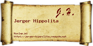 Jerger Hippolita névjegykártya